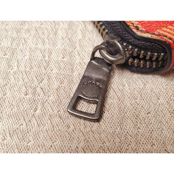 Coach Riley Plaid Red, Black And Tan Zip Around Tablet Case - Picture 10 of 11